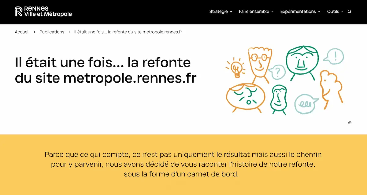 Présentation de la démarche de rédaction du carnet de bord pour la refonte du site de Rennes Métropole