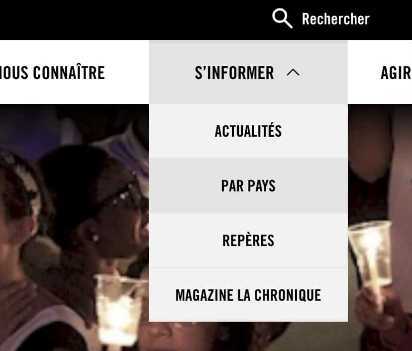 Menu déroulant 