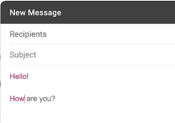 Beginning of an email showing automated suggestions