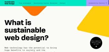 Screenshot of the Sustainable Web Design website home page