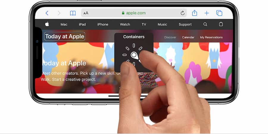 Main utilisant le rotor sur un iPhone 13